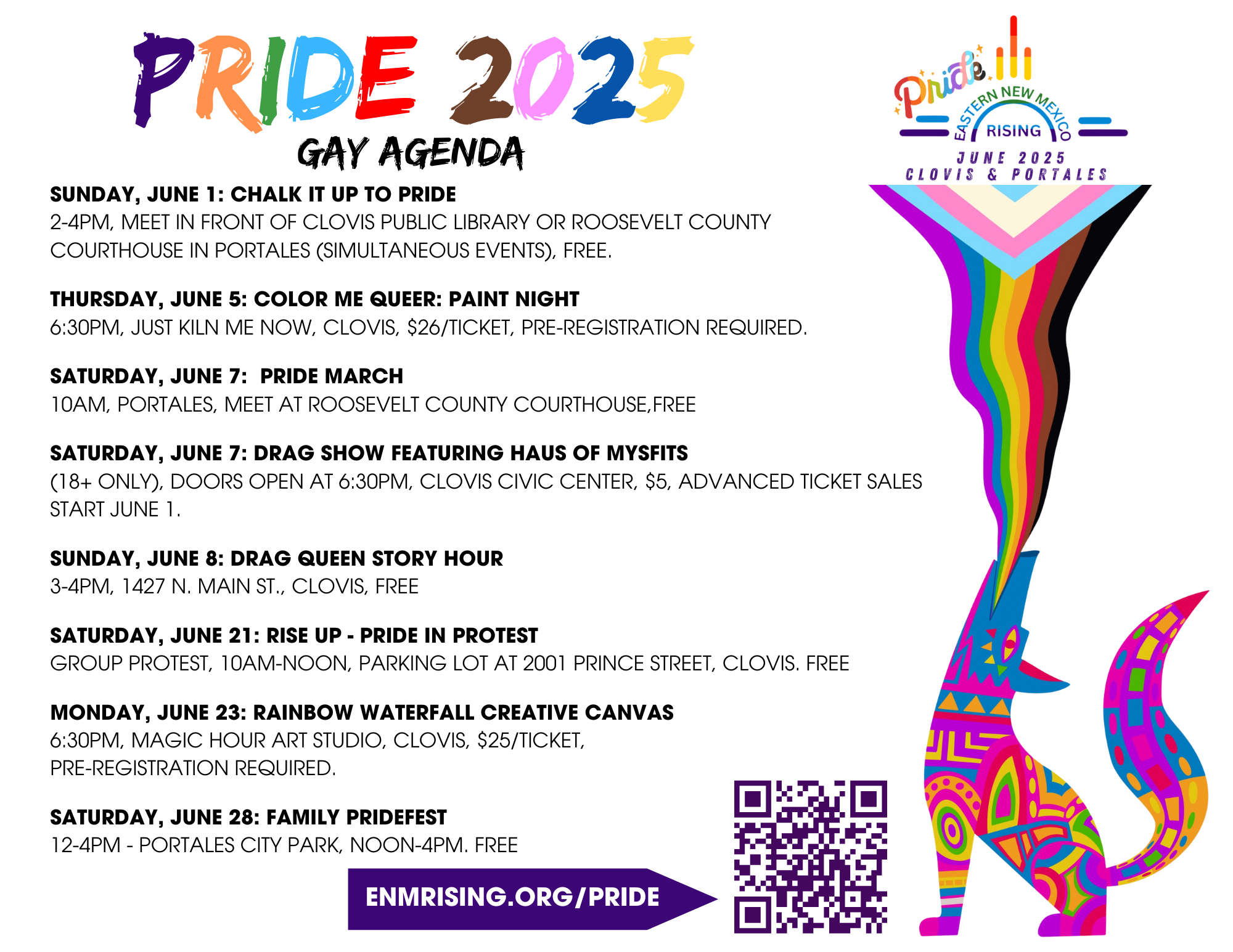 The Gay Agenda 2025 Pride 2025 Poster of Events