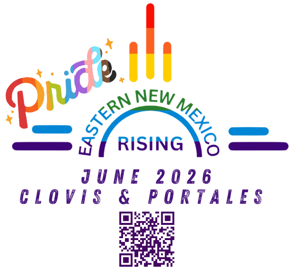 Eastern New Mexico Rising Pride 2026 Logo with QR code Pride 2026 Logo with QR code to scan